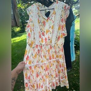 LC Lauren Conrad Multicolor Floral Midi Dress